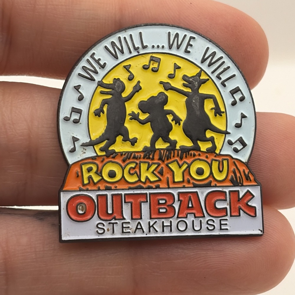 Outback Steakhouse We Will Rock You Queen Dancing Music Lapel Hat Pin